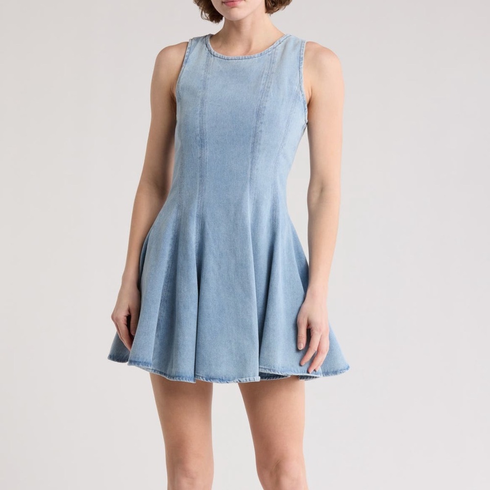 NWT - Lush - Blue Denim Sleeveless fit and flare Dress